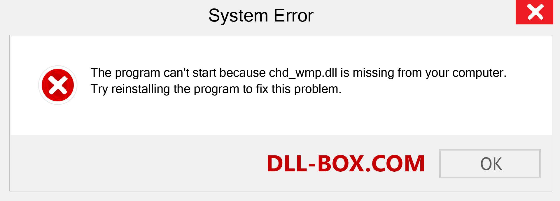  chd_wmp.dll file is missing?. Download for Windows 7, 8, 10 - Fix  chd_wmp dll Missing Error on Windows, photos, images